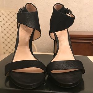 Vince Camuto Black Ankle Strap Heels